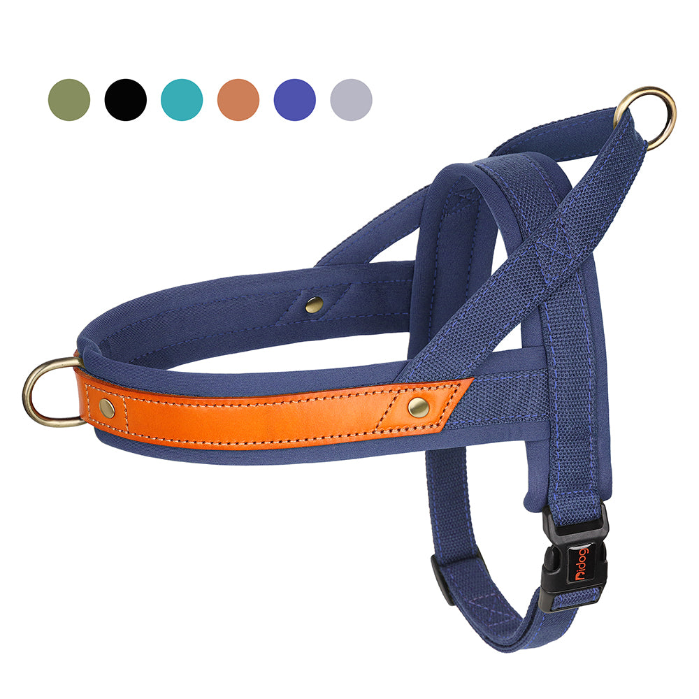 No Pull Nylon Leather Harness - My Puppy Fresh