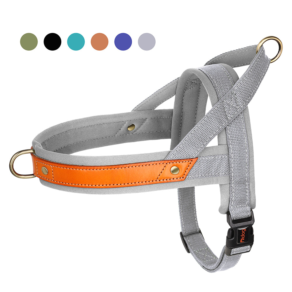 No Pull Nylon Leather Harness - My Puppy Fresh