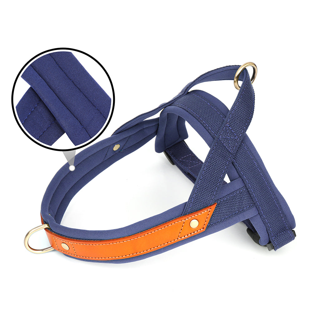 No Pull Nylon Leather Harness - My Puppy Fresh