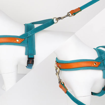 No Pull Nylon Leather Harness - My Puppy Fresh