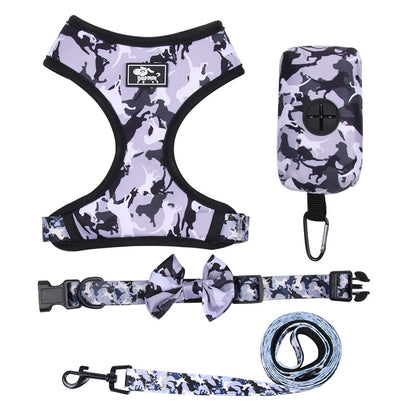 4 Combo Matching Dog Collar Harness Leash Pouch Set - My Puppy Fresh