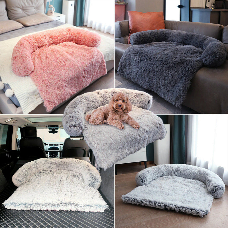 Calming Faux Fur Plush Dog Bed - My Puppy Fresh