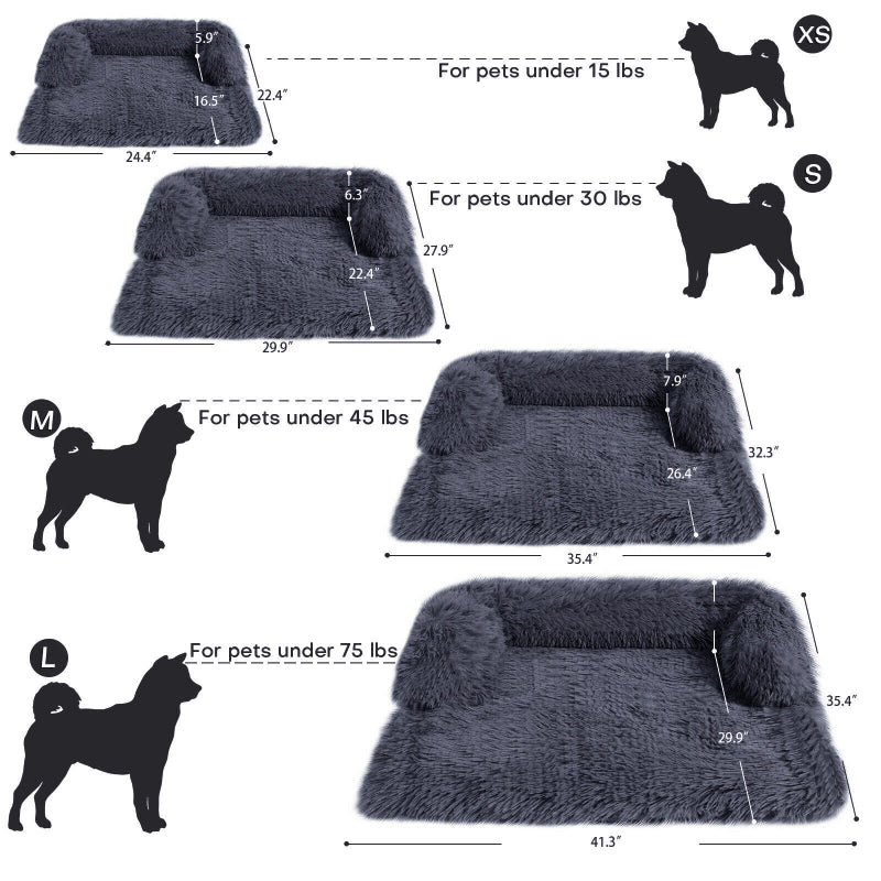 Calming Faux Fur Plush Dog Bed - My Puppy Fresh