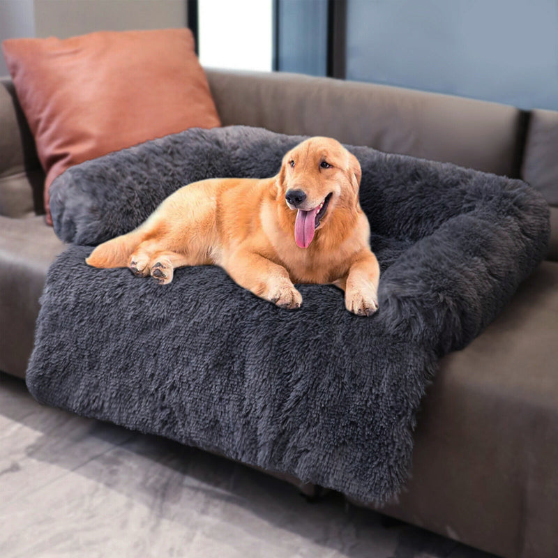 Calming Faux Fur Plush Dog Bed - My Puppy Fresh