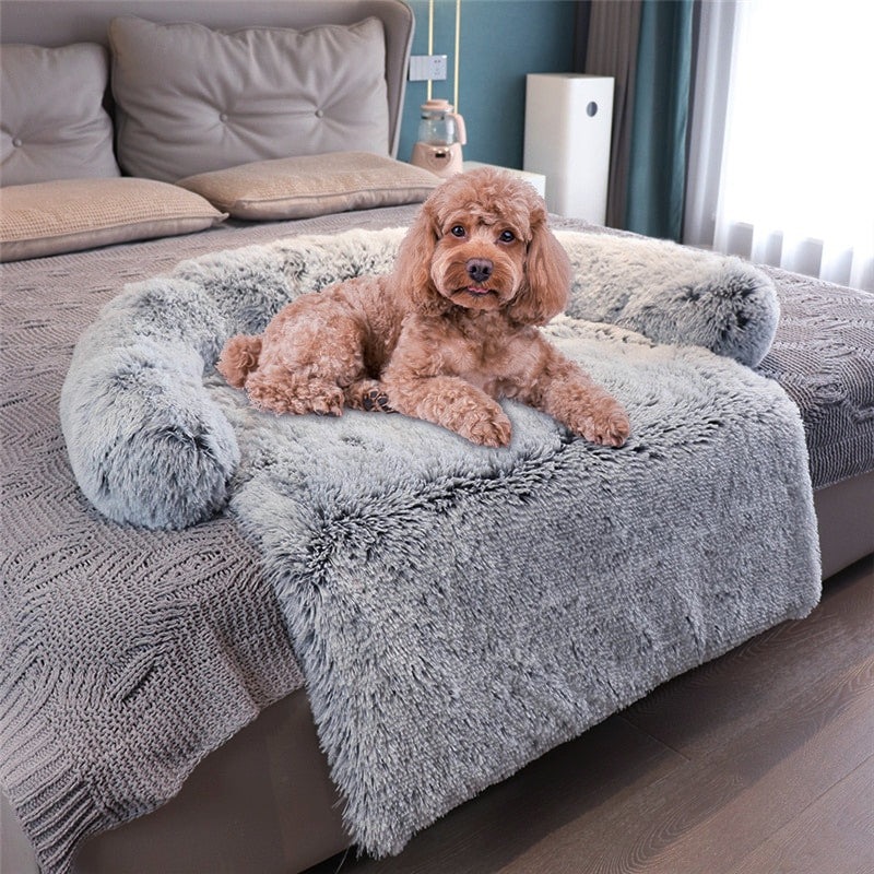 Calming Faux Fur Plush Dog Bed - My Puppy Fresh