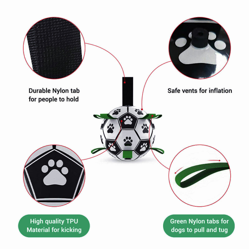 Dog Interactive Soccer Ball with Grab Tabs - My Puppy Fresh