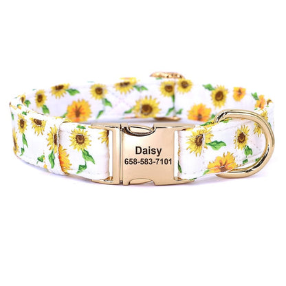 Buzzy Floral Personalized Nylon Dog Collar - My Puppy Fresh