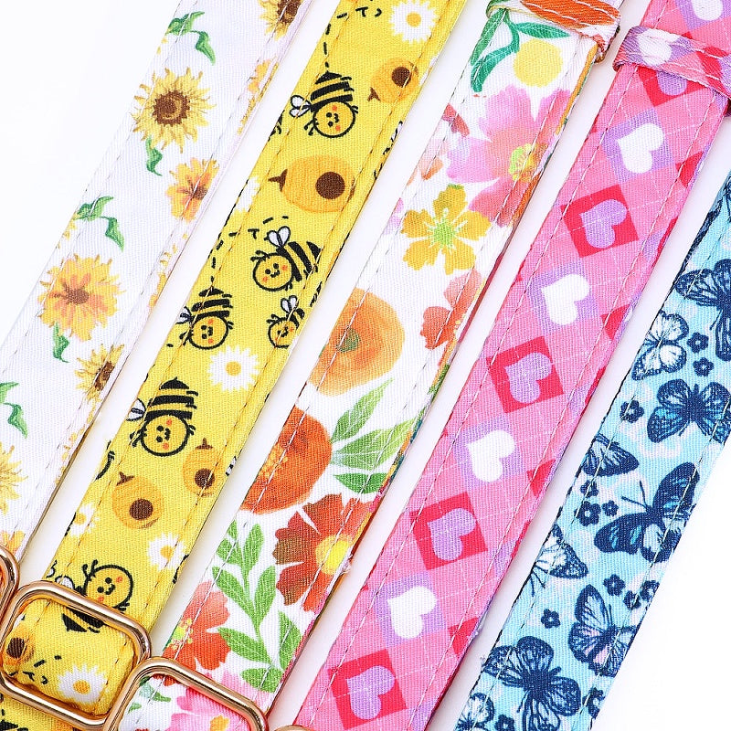 Buzzy Floral Personalized Nylon Dog Collar - My Puppy Fresh