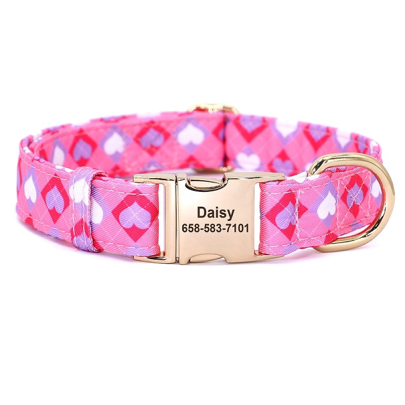 Buzzy Floral Personalized Nylon Dog Collar - My Puppy Fresh