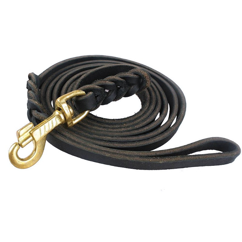 Durable Braided Leather Dog Leash - My Puppy Fresh