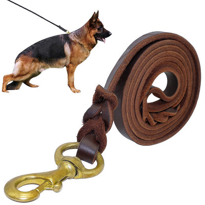 Durable Braided Leather Dog Leash - My Puppy Fresh