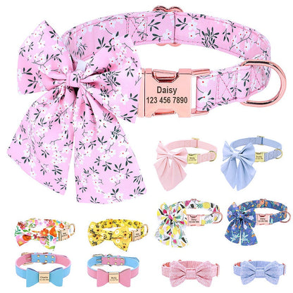 Custom Printed Nylon Bowknot Dog Collar - My Puppy Fresh