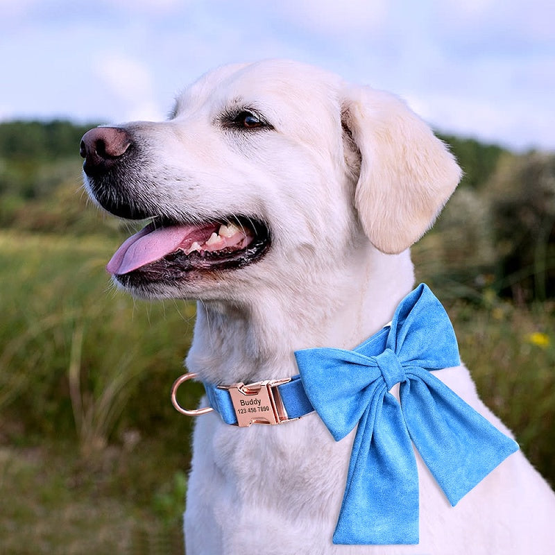 Custom Printed Nylon Bowknot Dog Collar - My Puppy Fresh