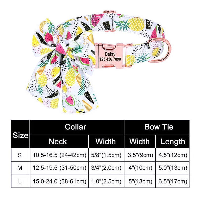 Custom Printed Nylon Bowknot Dog Collar - My Puppy Fresh