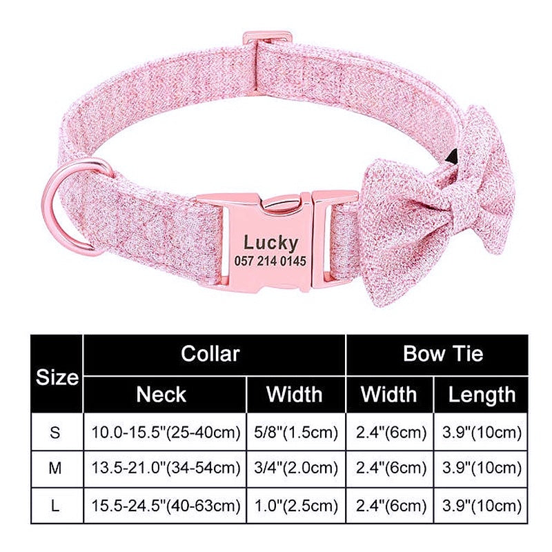 Custom Printed Nylon Bowknot Dog Collar - My Puppy Fresh