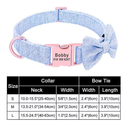 Custom Printed Nylon Bowknot Dog Collar - My Puppy Fresh