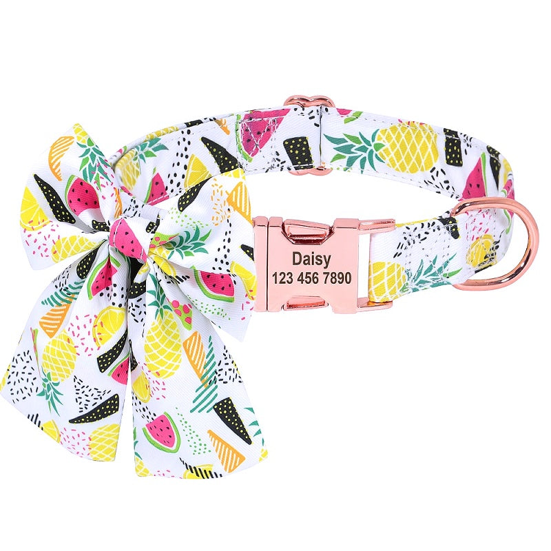 Custom Printed Nylon Bowknot Dog Collar - My Puppy Fresh