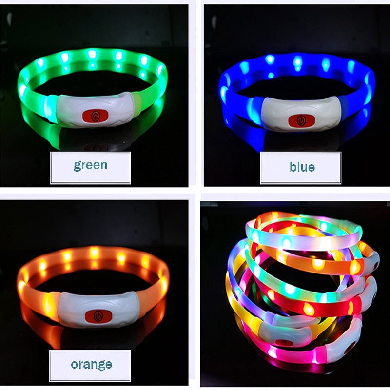 Glowing Safety LED Collar For Furry Friends - My Puppy Fresh