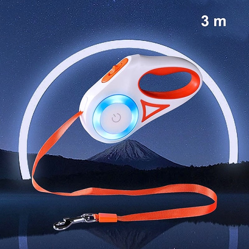 3M 5M Automatic Retractable LED Luminous Dog Leash - My Puppy Fresh