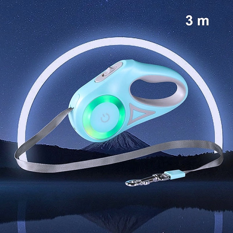 3M 5M Automatic Retractable LED Luminous Dog Leash - My Puppy Fresh