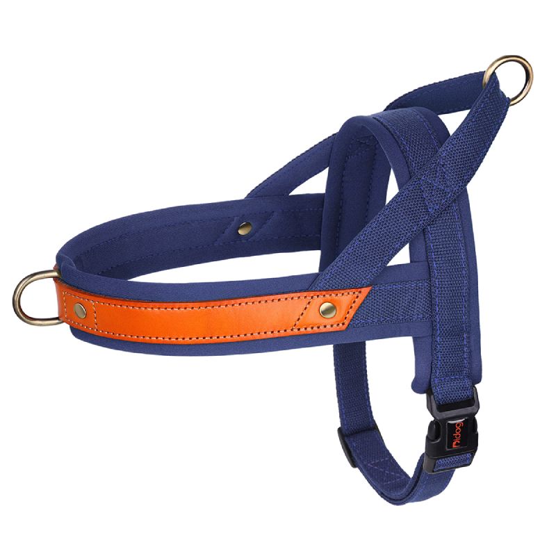 No Pull Nylon Leather Harness - My Puppy Fresh