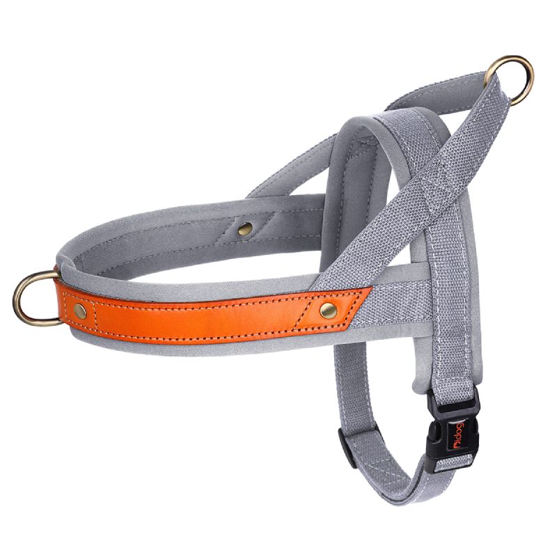 No Pull Nylon Leather Harness - My Puppy Fresh