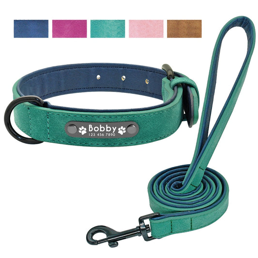 Personalized Leather Dog Collar and Leash - My Puppy Fresh