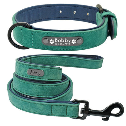 Personalized Leather Dog Collar and Leash - My Puppy Fresh