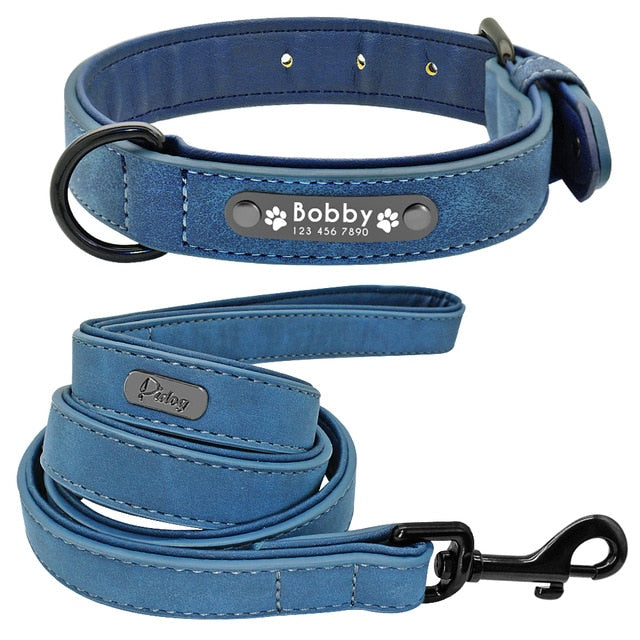 Personalized Leather Dog Collar and Leash - My Puppy Fresh