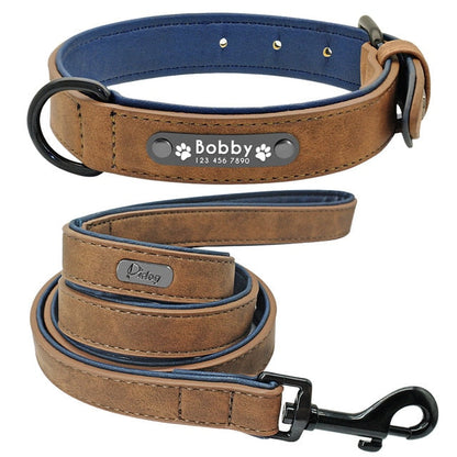 Personalized Leather Dog Collar and Leash - My Puppy Fresh