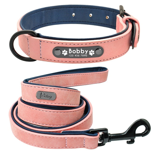 Personalized Leather Dog Collar and Leash - My Puppy Fresh