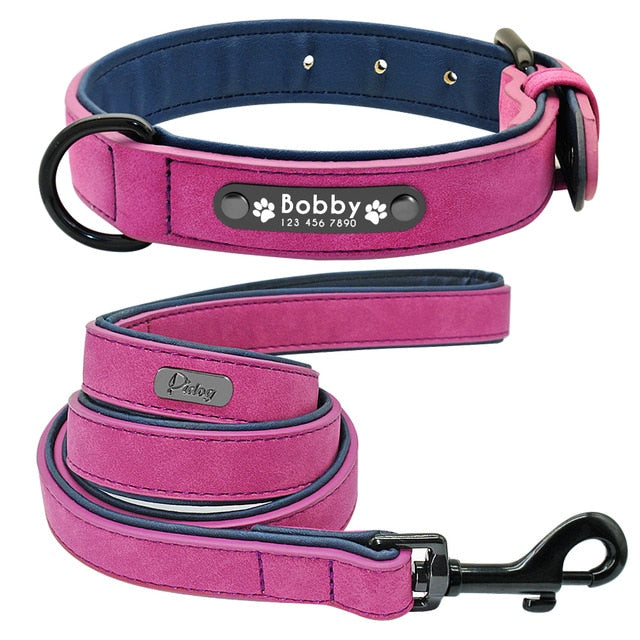 Personalized Leather Dog Collar and Leash - My Puppy Fresh