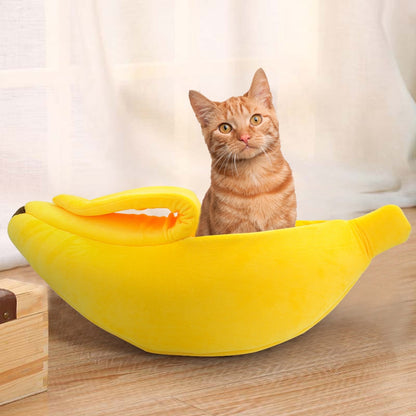 Cute Banana Cat Dog Bed - My Puppy Fresh