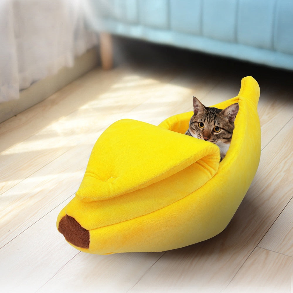 Cute Banana Cat Dog Bed - My Puppy Fresh