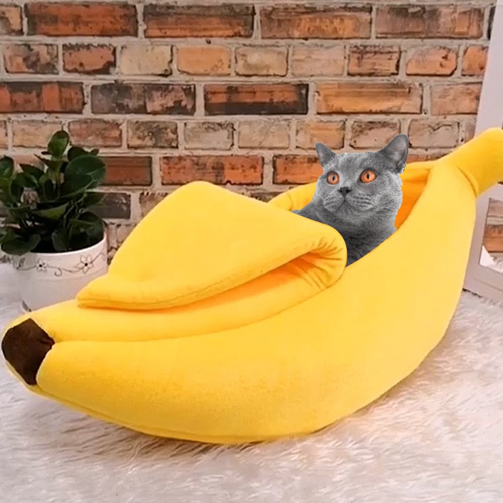 Cute Banana Cat Dog Bed - My Puppy Fresh